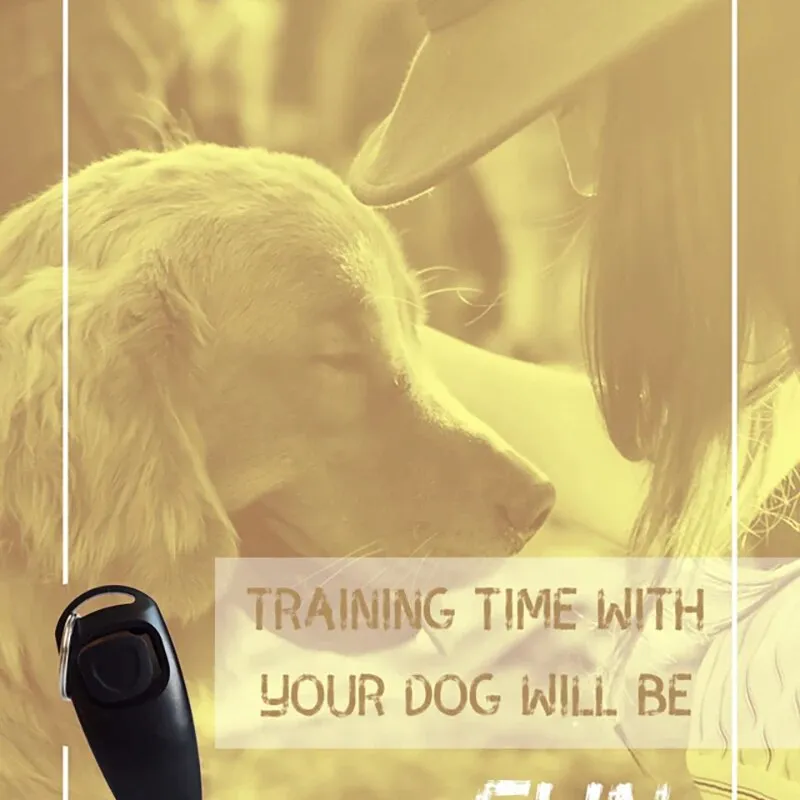 2 In 1 Pet Clicker Dog Training Whistle With Lanyard 2pcs Set