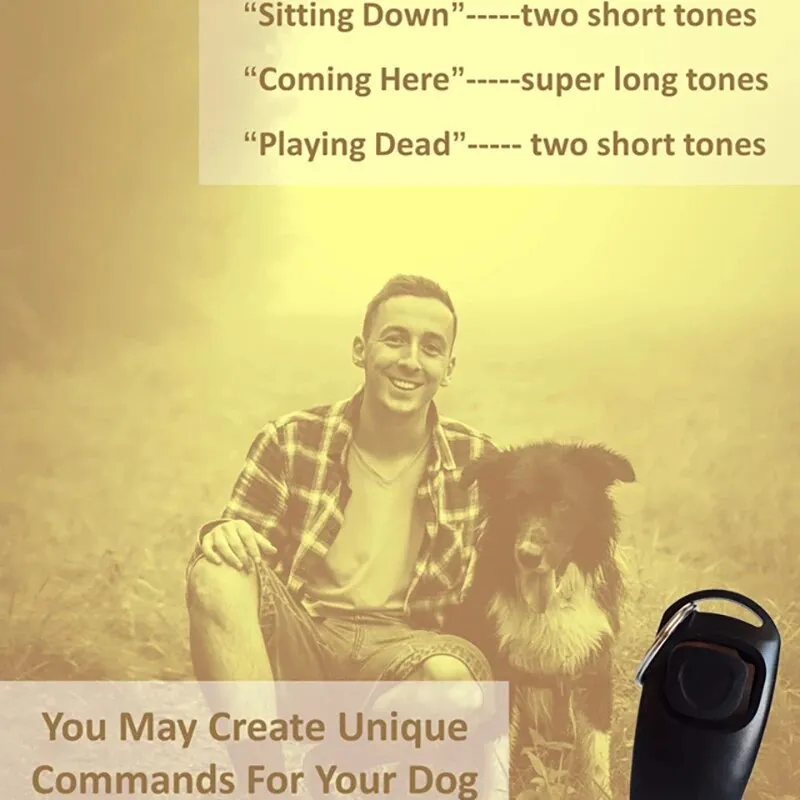 2 In 1 Pet Clicker Dog Training Whistle With Lanyard 2pcs Set