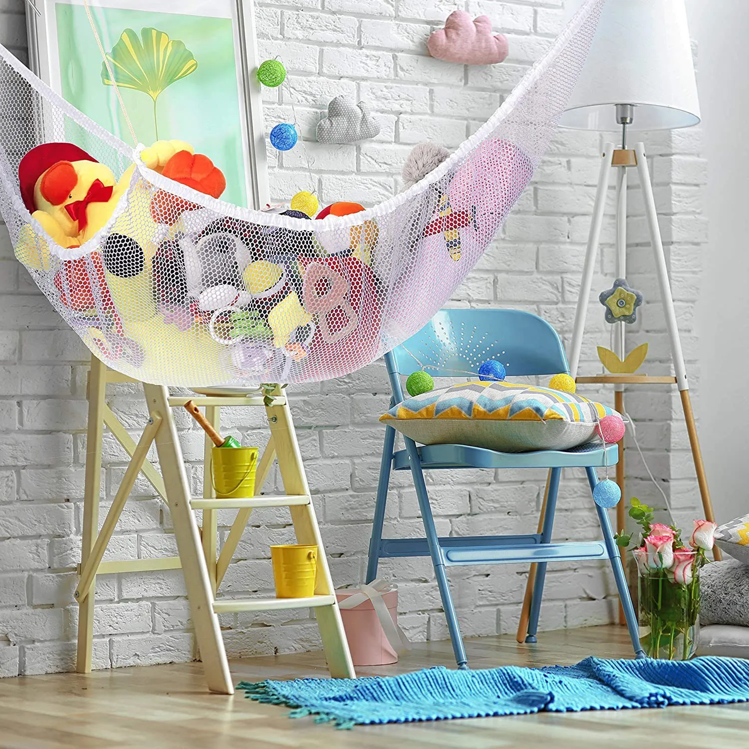 2-Pack: Jumbo Size Toy Stuffed Animal Storage Hammock with Elastic Bands