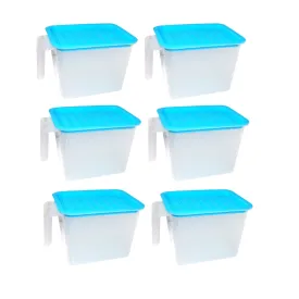 2454 Air Tight Unbreakable Big Size 1100 ml Square Shape Kitchen Storage Container (Set of 6)