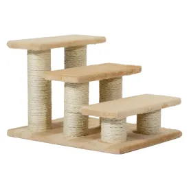 3-Step Pet Steps Pet Climber Ladder with Plush Surface Portable Cat Dog Little Older Animal Easy Climb Stairs Assistance Cream