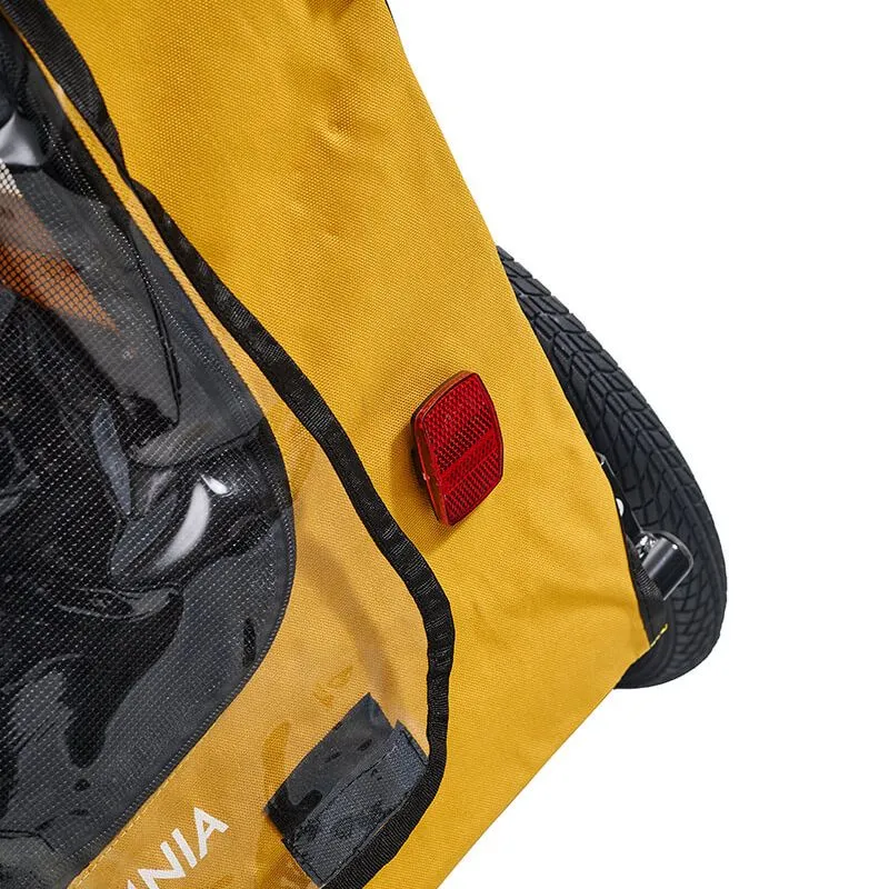 45.7" Outdoor Heavy Duty Foldable Utility Pet Stroller - Yellow Dog Bicycle Trailer