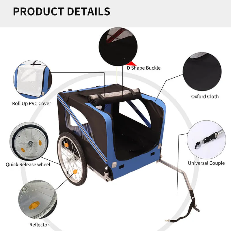 53.9" Outdoor Heavy Duty Foldable Utility Pet Stroller For Dogs