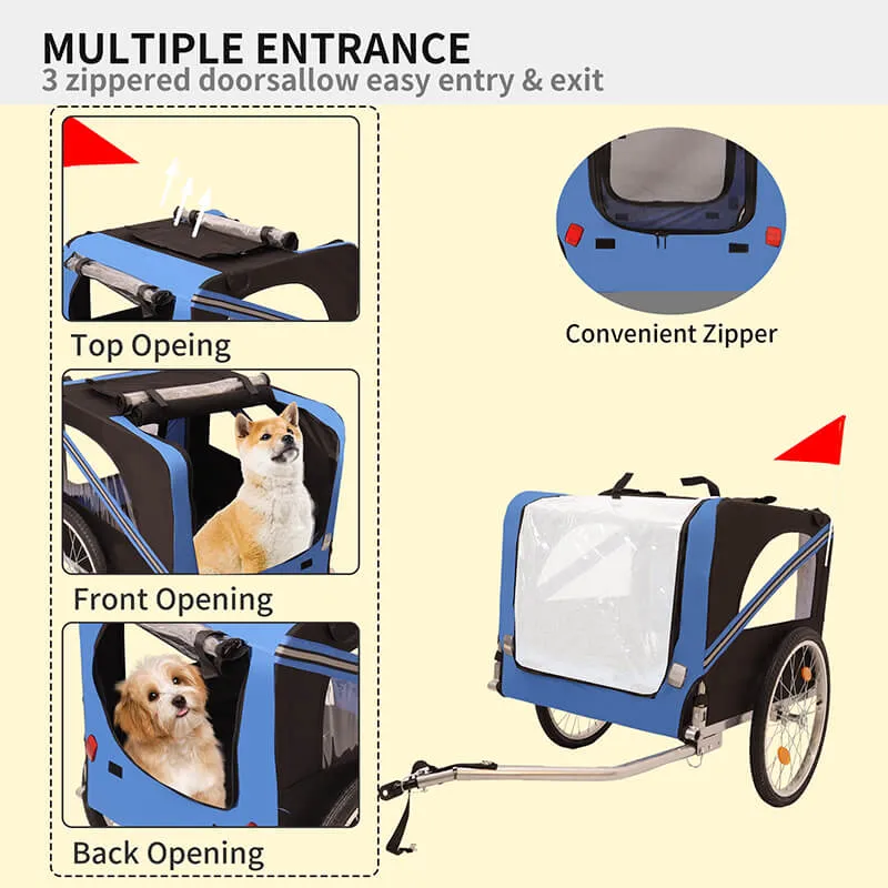 53.9" Outdoor Heavy Duty Foldable Utility Pet Stroller For Dogs