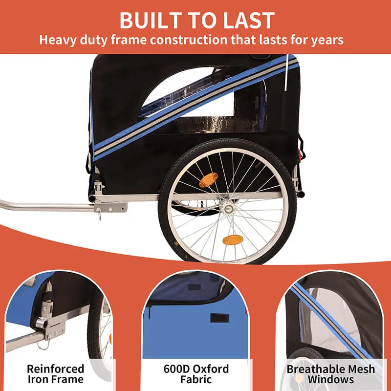 53.9" Outdoor Heavy Duty Foldable Utility Pet Stroller For Dogs
