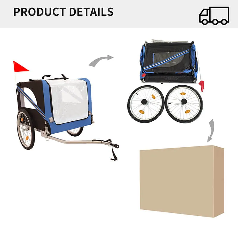 53.9" Outdoor Heavy Duty Foldable Utility Pet Stroller For Dogs