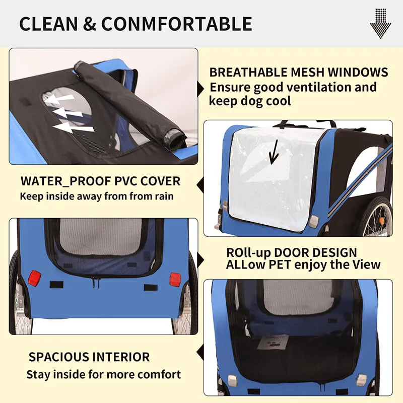 53.9" Outdoor Heavy Duty Foldable Utility Pet Stroller For Dogs