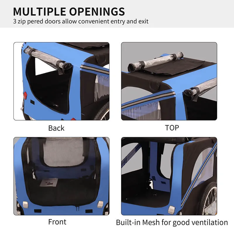 53.9" Outdoor Heavy Duty Foldable Utility Pet Stroller For Dogs
