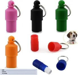 6 Pack Pet ID Tags Personalized Dog Tags Phone Address Tube Container Info Label Capsule Collar Name Pendant Tag for Cat Collars Dogs Cats Kittens Kitty Puppy Small Animals Outdoor