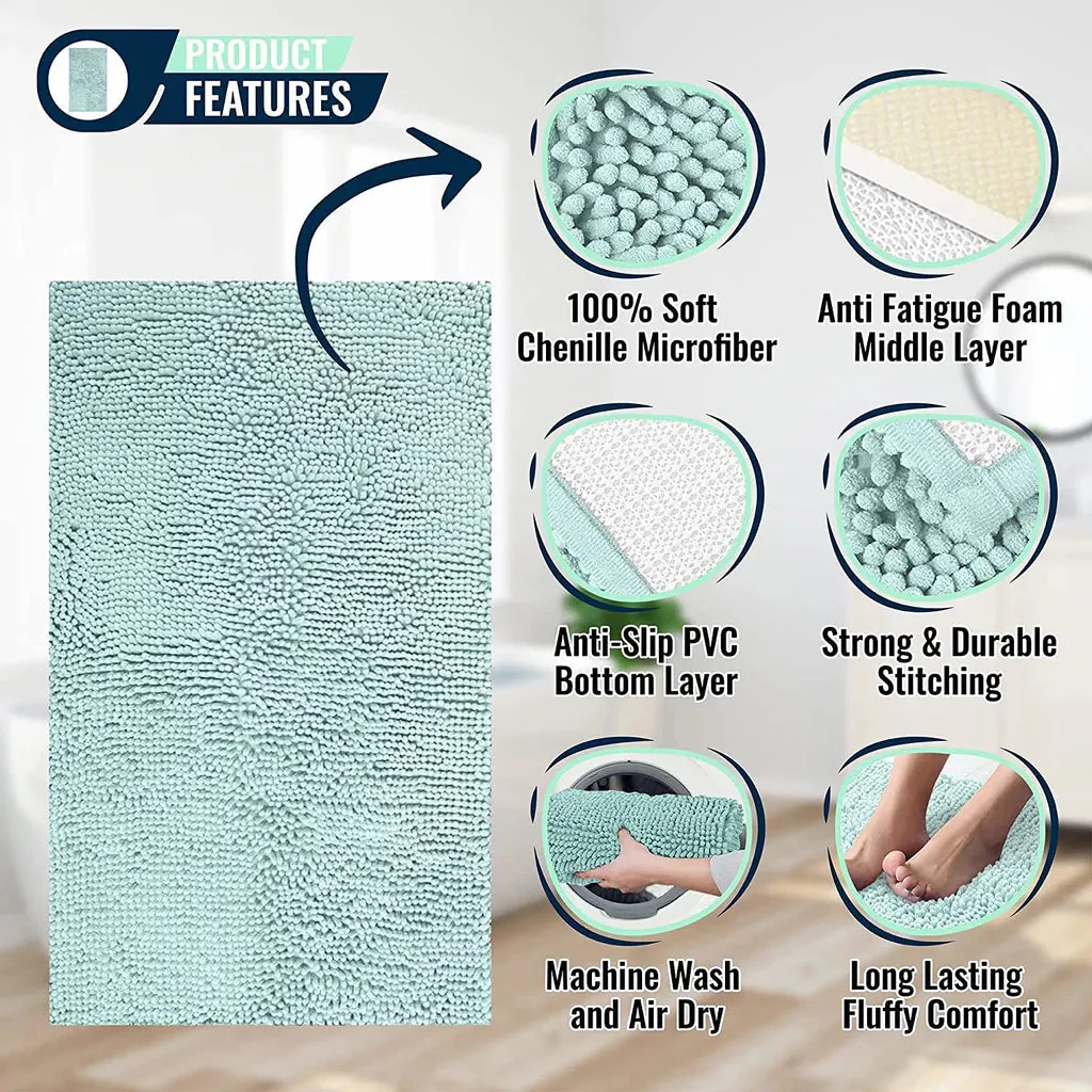 Absorbent and Machine Washable bathroom Mat, Soft Plush Bath Rug, Bathroom Accessory