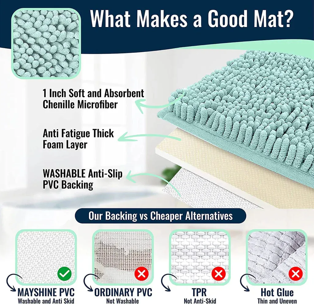 Absorbent and Machine Washable bathroom Mat, Soft Plush Bath Rug, Bathroom Accessory