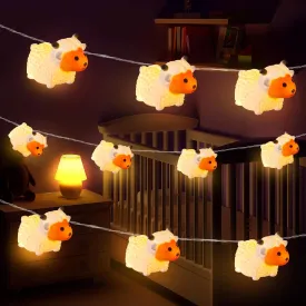 AceList Children's Kids Room Cute Animal Painted Little Sheep 10 LED String Lights for Holiday Lights Wall Window Tree Decorative Lights Party Yard & Garden Kids Bedroom Living-Room Dorm Decor