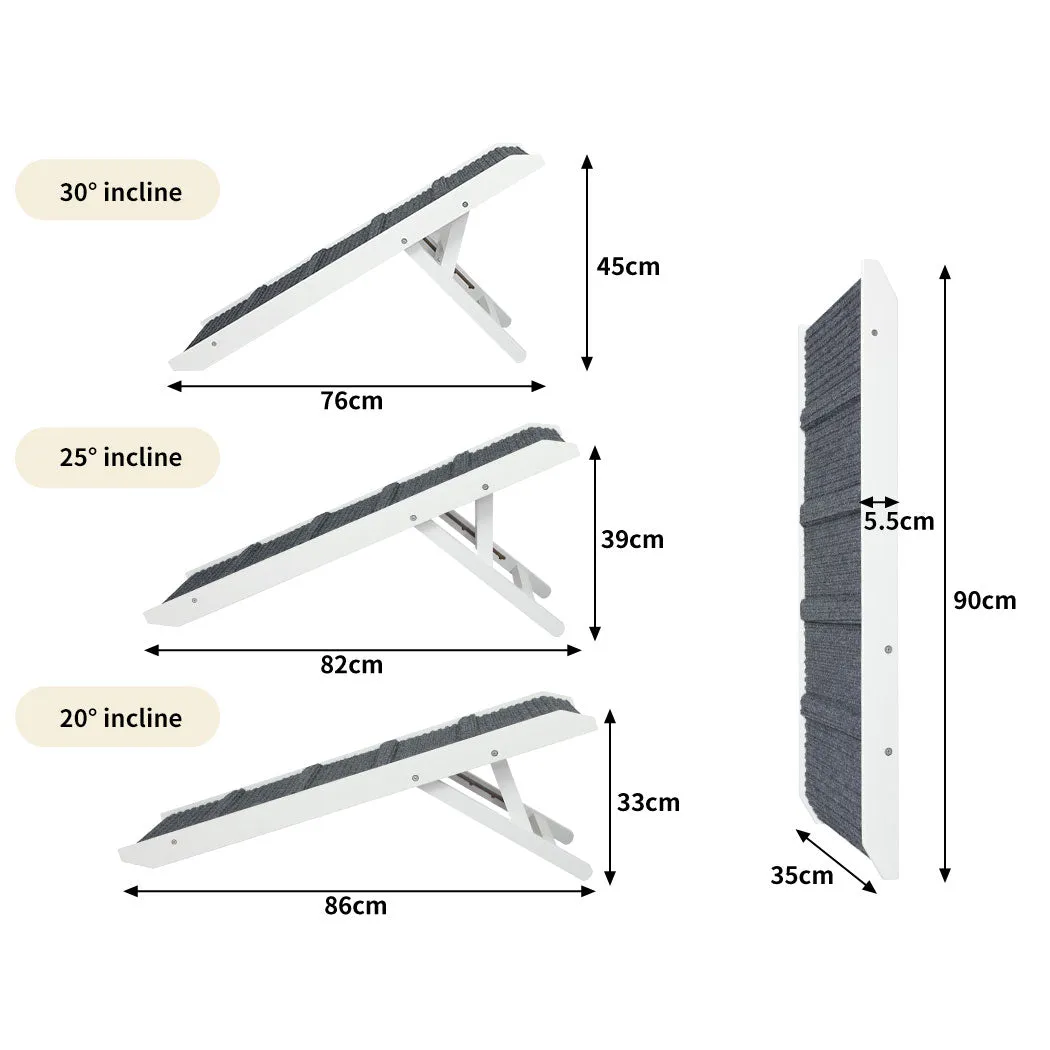 Adjustable Dog Ramp Height Stair for Bed Sofa Cat Dogs - Folding Portable