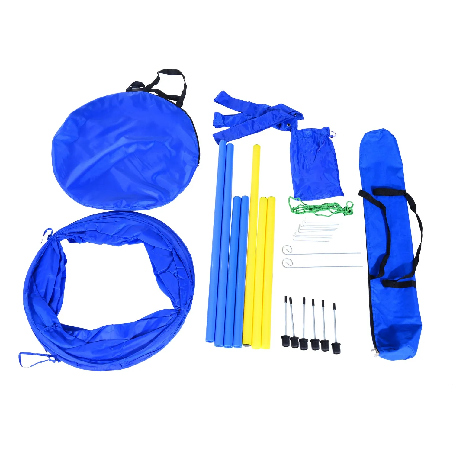 Adjustable Pet Agility Training Set-Blue/Yellow