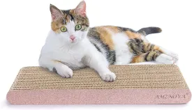 AMZNOVA Cat Scratcher, Scratching Pad, Durable Recyclable Cardboard with Catnip, Narrow, Glitter Rose Gold