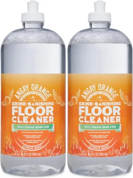 ANGRY ORANGE Spray and Go Floor Cleaner - Citrus Mint - 32 oz - Value 2 Pack