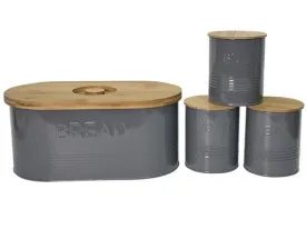 Apollo Bread Bin 4pc Set RND Charcoal
