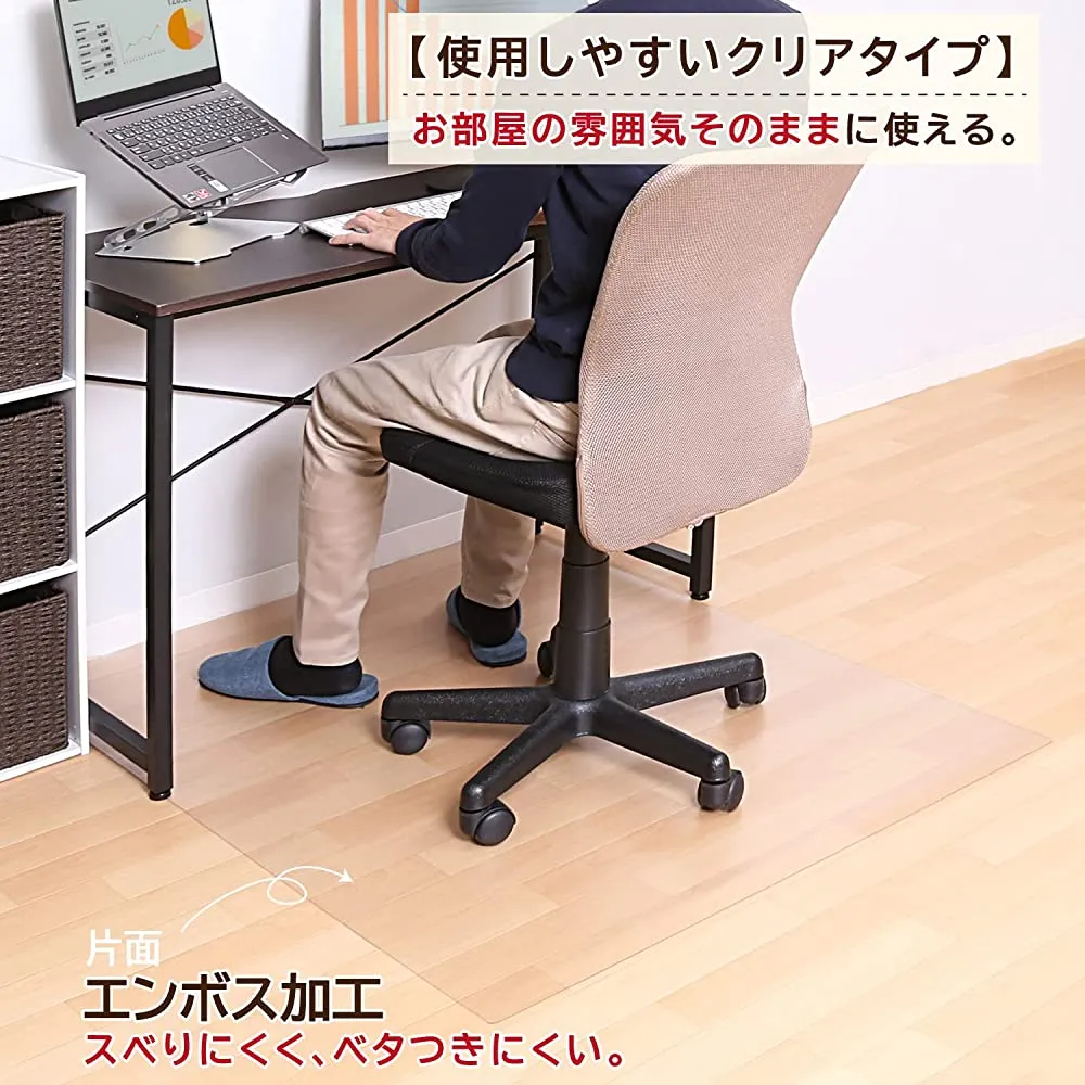 Astro 730-10 Chair Mat, Clear, Transparent, 35.4 x 47.2 inches (90 x 120 cm), Desk Mat, Floor Protection, Floor Protection, Anti-Scratch, PVC, Telework, Office, Water Repellent, Heat Resistant, Flame Resistant
