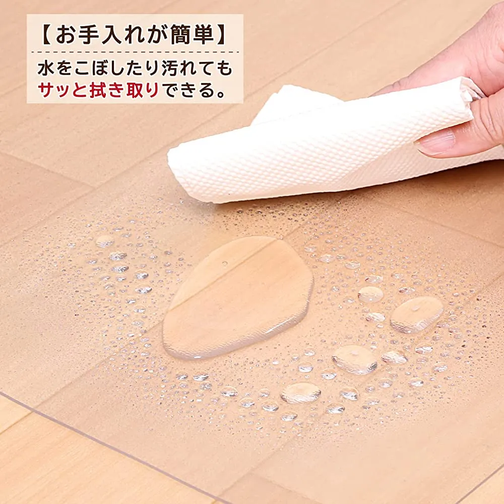 Astro 730-10 Chair Mat, Clear, Transparent, 35.4 x 47.2 inches (90 x 120 cm), Desk Mat, Floor Protection, Floor Protection, Anti-Scratch, PVC, Telework, Office, Water Repellent, Heat Resistant, Flame Resistant