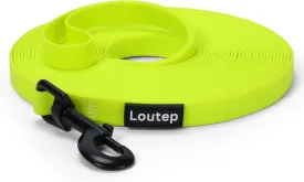 Biothane Long Line Dog Leash 5ft, 10ft, 16ft, 30ft, 50ft PVC Recall Waterproof Dog Leash Beach Swimming Tracking Training Dogs Lead for Pet, Medium and Large Dogs