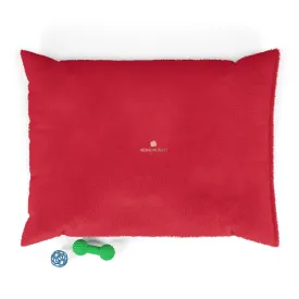 Bright Red Pet Bed, Solid Color Machine-Washable Pet Pillow With Zippers-Printed in USA