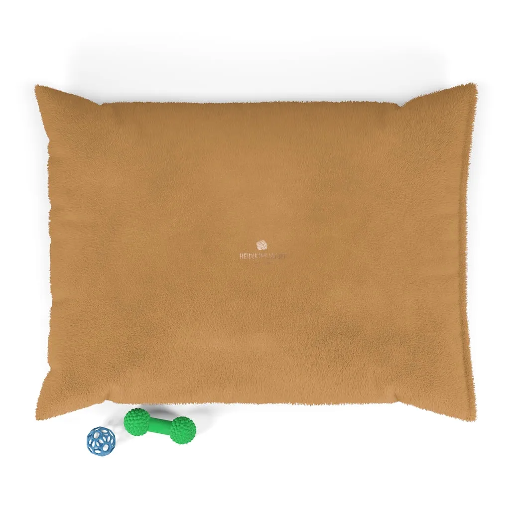 Brown Beige Pet Bed, Solid Color Machine-Washable Pet Pillow With Zippers-Printed in USA