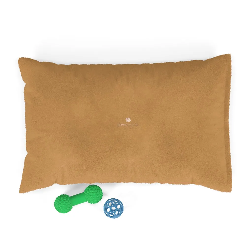 Brown Beige Pet Bed, Solid Color Machine-Washable Pet Pillow With Zippers-Printed in USA