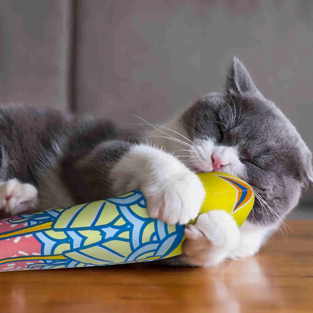 Canvas Rattling Paper Mint Fish Pillow Catnip Toys, 2 Pack