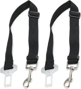 Car Dog Leash - Best Dog Seat Belt (2 Pack) Car Harness Attachment for Dogs - Adjustable Dog Restraints Seatbelts for Cars (17.5in - 26in)