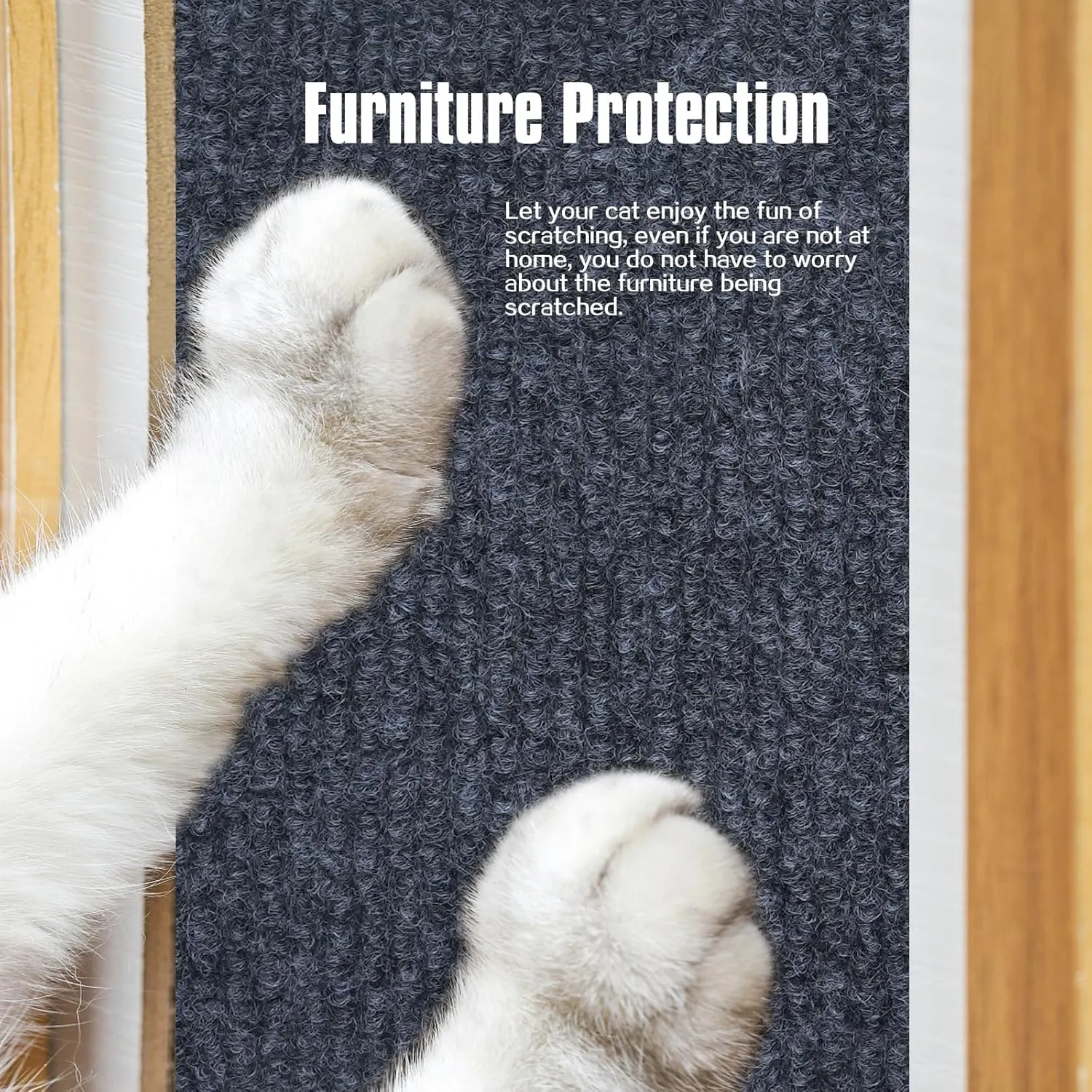 Cat Scratching Mat,Cat Scratch Furniture Protector, Trimmable Self-Adhesive Couch Protector,Carpet Replacement for Tree Shelves, Sofa and Scratching Post (40"x15.8",Dark Gray)