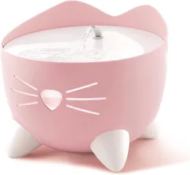 Catit PIXI Drinking Fountain  Cat Water Fountain with Triple Filter and Ergonomic Drinking Options, Pink