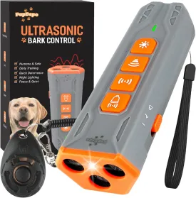Dog Bark Deterrent Device with Training Clicker 3X Ultrasonic Anti Barking Device for Dogs | 23ft Long Range, 4 Adjustable Modes, Rechargeable | Dog Bark Control for Small, Medium, Large Dogs