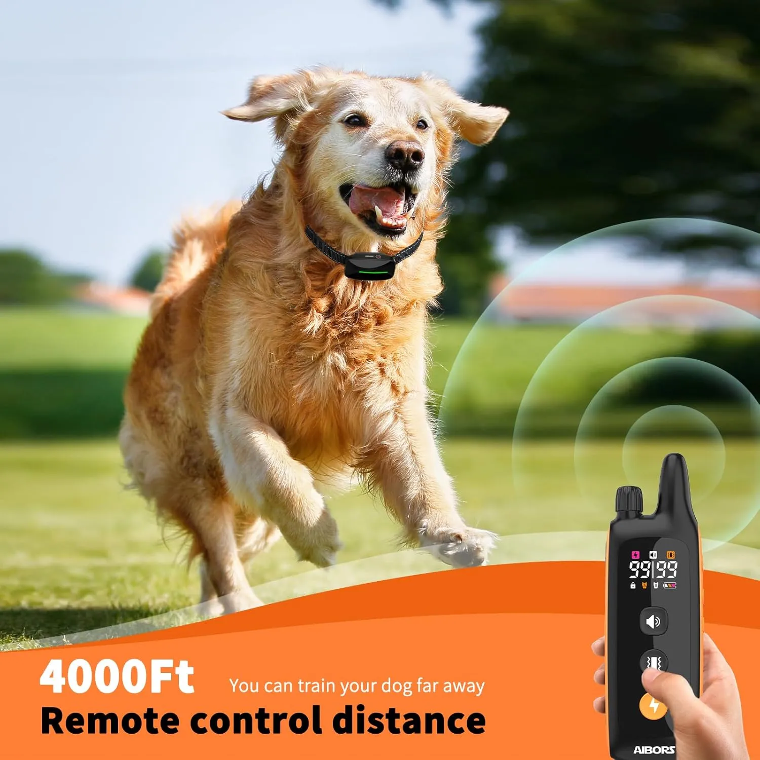 Dog Shock Collar with Remote - 4000Ft Dog Training Collar for Small Medium Large Dogs 10-120lbs, Waterproof Rechargeable E Collars for 2 Dogs with Beep Vibration (1-99) and Humane Shock (1-99) Modes