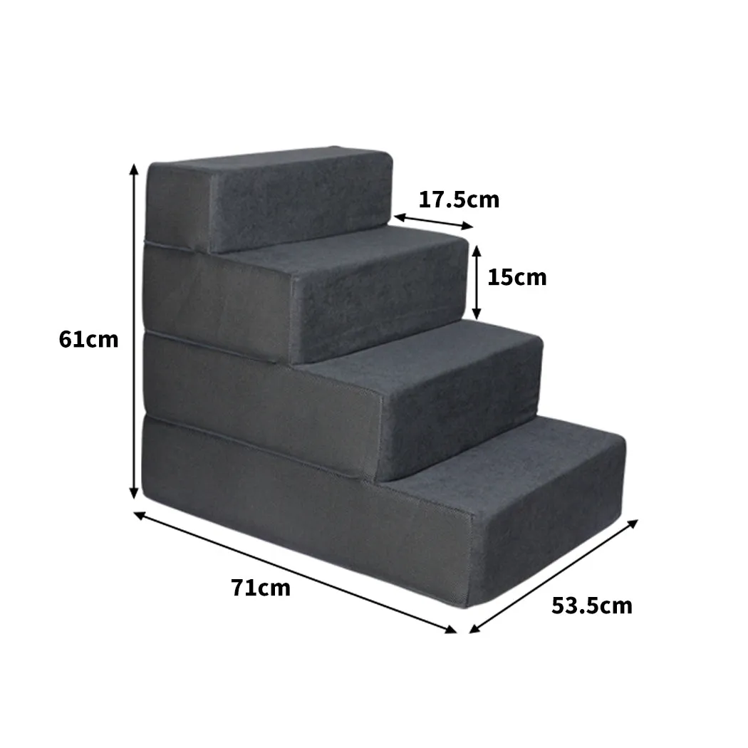 Dog Stairs Ramp Portable Climbing Ladder with Washable Removable Cover - 4 Steps Large