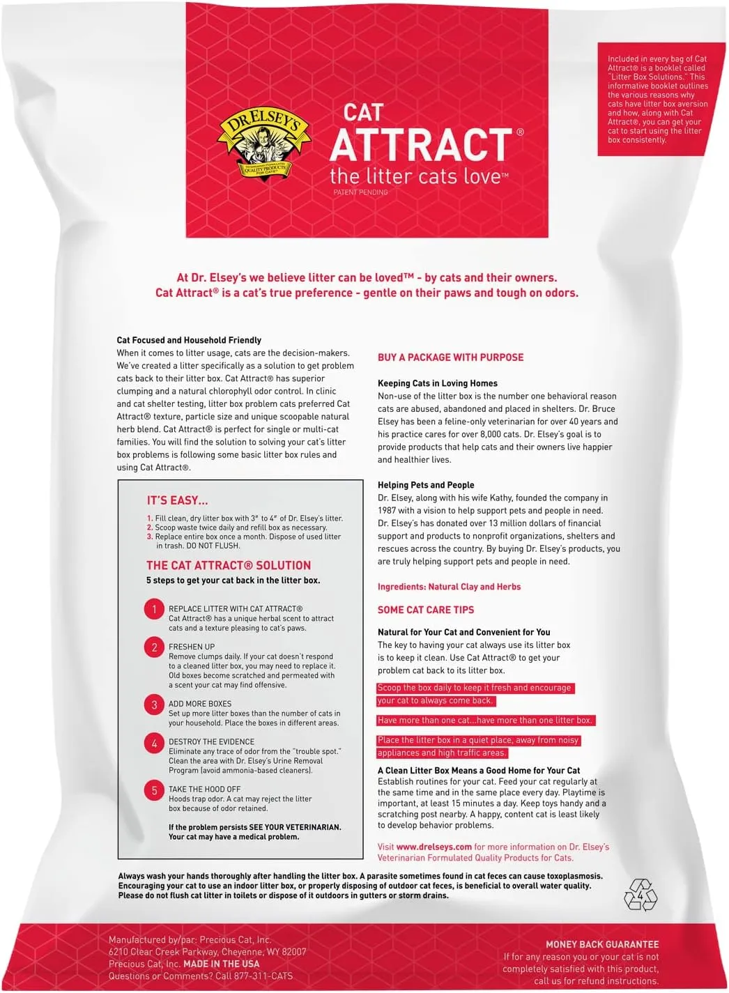 Dr. Elsey's Cat Attract Clumping Clay Cat Litter 18-lb. Bag