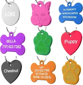 Dr. Fremont's Pet ID Tag Custom for Dog Cat Personalized | Many Shapes and Colors to Choose from | Made in USA | Strong Anodized Aluminum (Small, Bone)