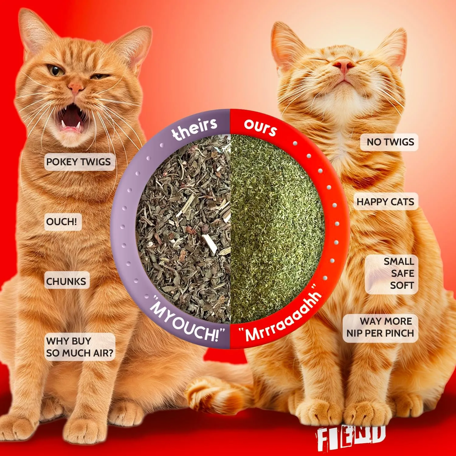 Fiend Catnip   Silvervine for Cats & Kittens Bulk Refill Rescue Pack 1 Cup (38g)  Safety-Cut Premium Fine Cat Nip Blend with Vegan Silver Vine  Ultra Potent, North American Create a Monster!