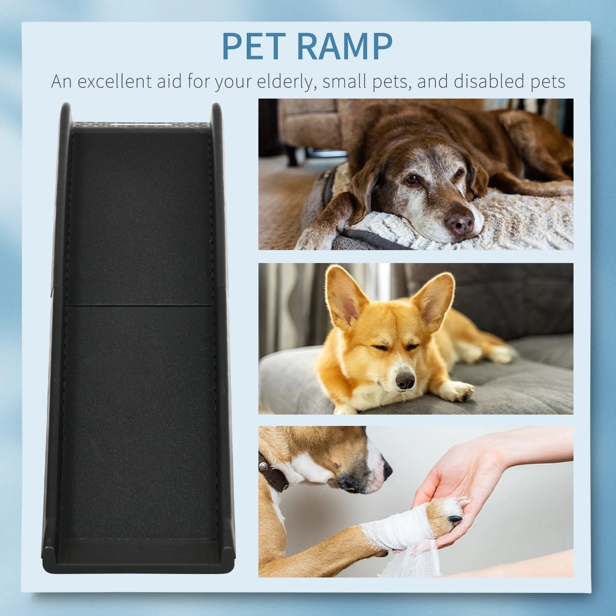 Folding Pet Ramp Dog Ramps for Cars Trucks SUVs Portable Non-slip 155 x 39 x 14 cm
