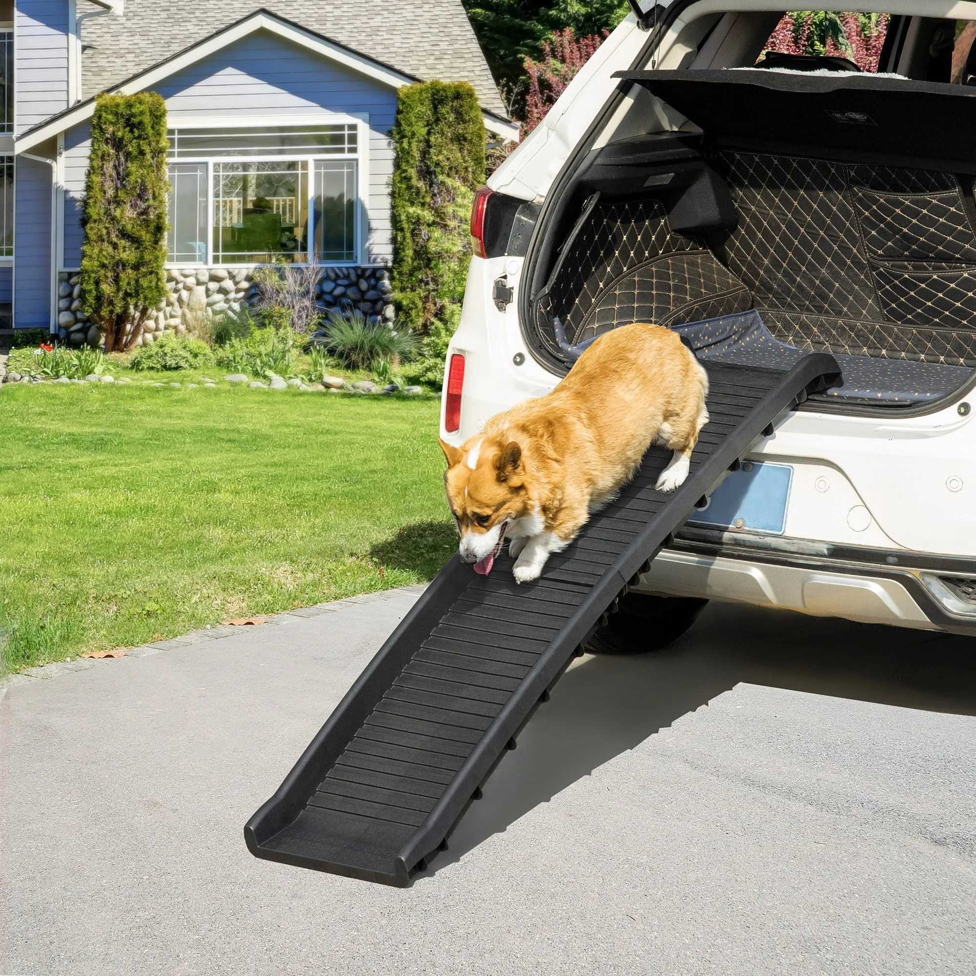Folding Pet Ramp Dog Ramps for Cars Trucks SUVs Portable Non-slip 155 x 39 x 14 cm