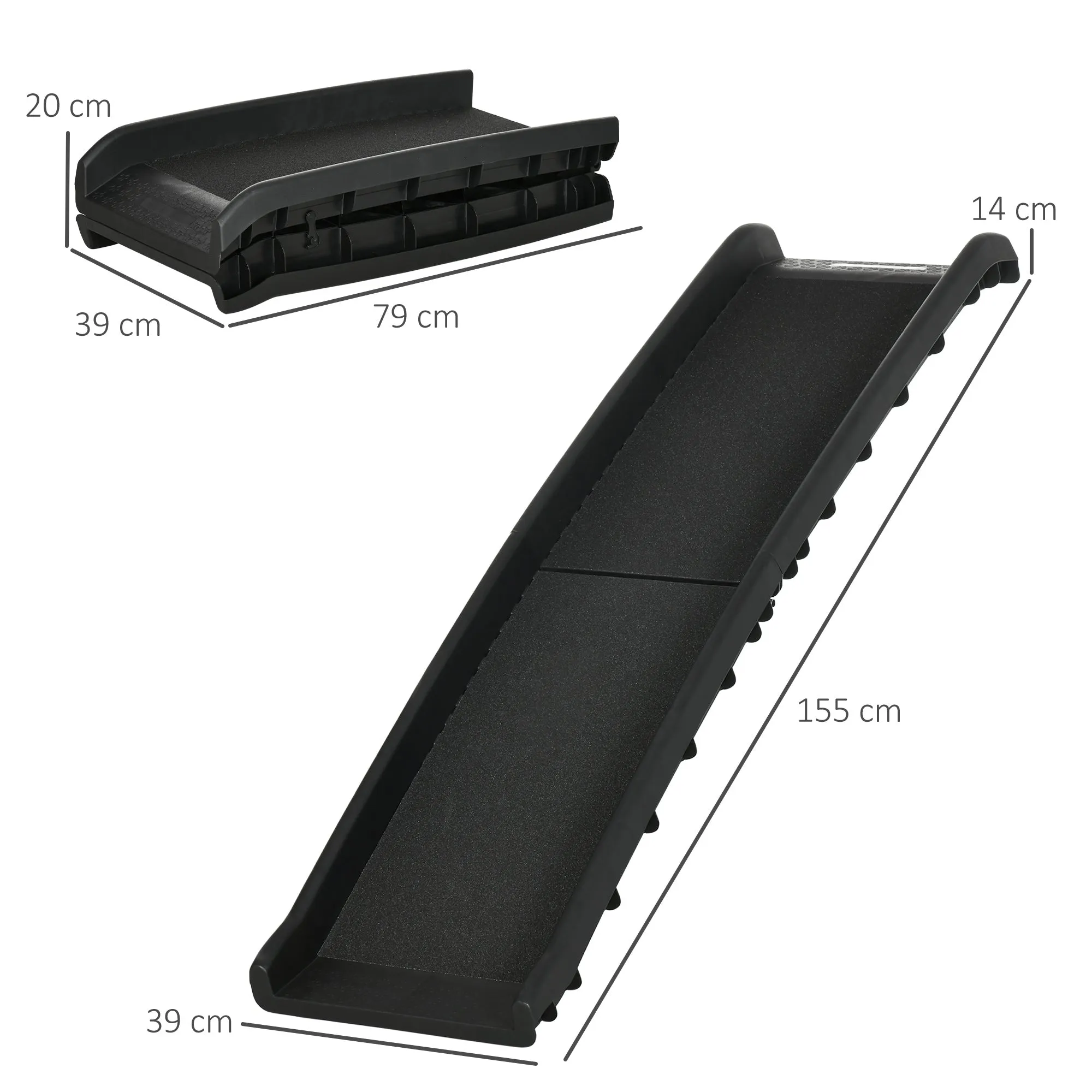 Folding Pet Ramp Dog Ramps for Cars Trucks SUVs Portable Non-slip 155 x 39 x 14 cm