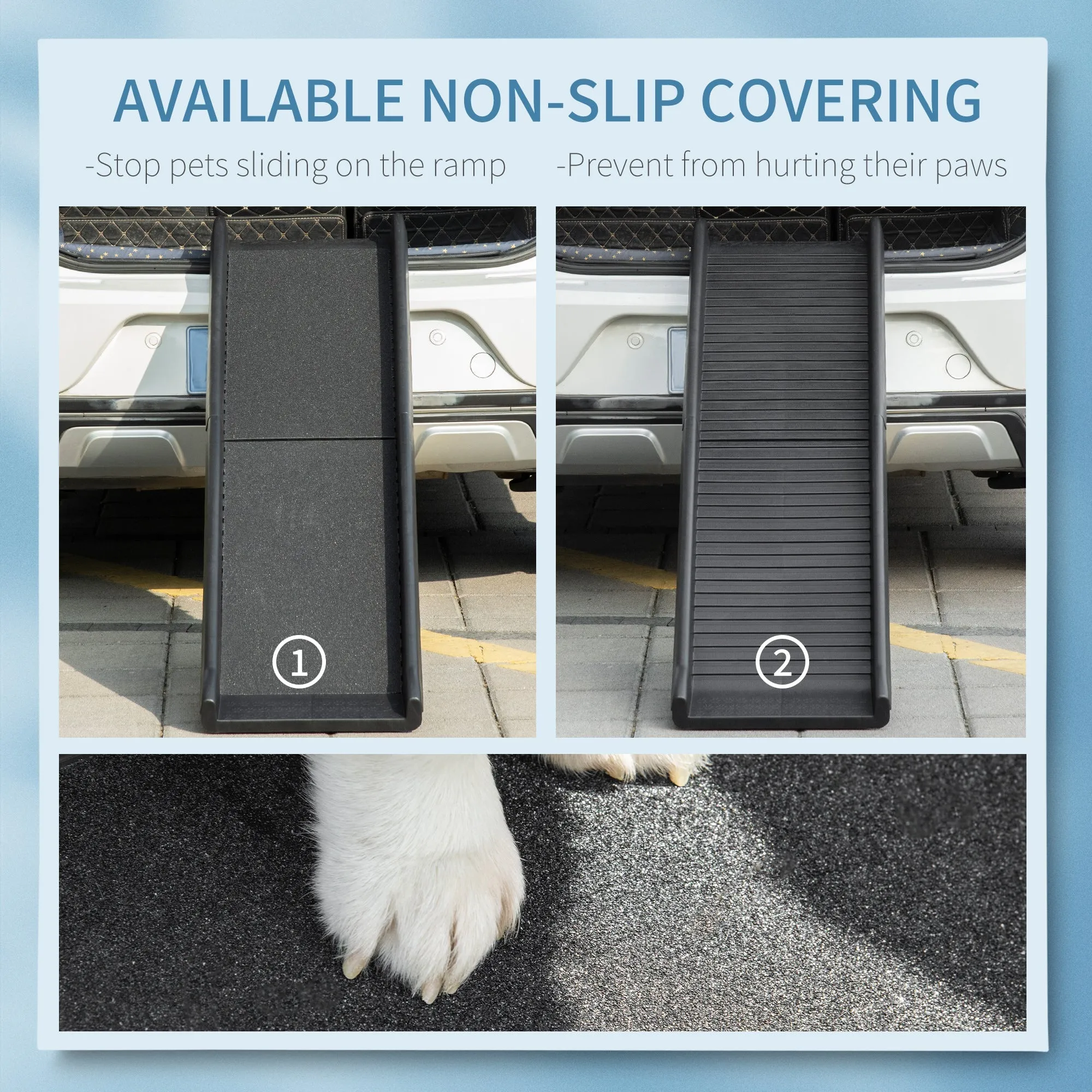 Folding Pet Ramp Dog Ramps for Cars Trucks SUVs Portable Non-slip 155 x 39 x 14 cm