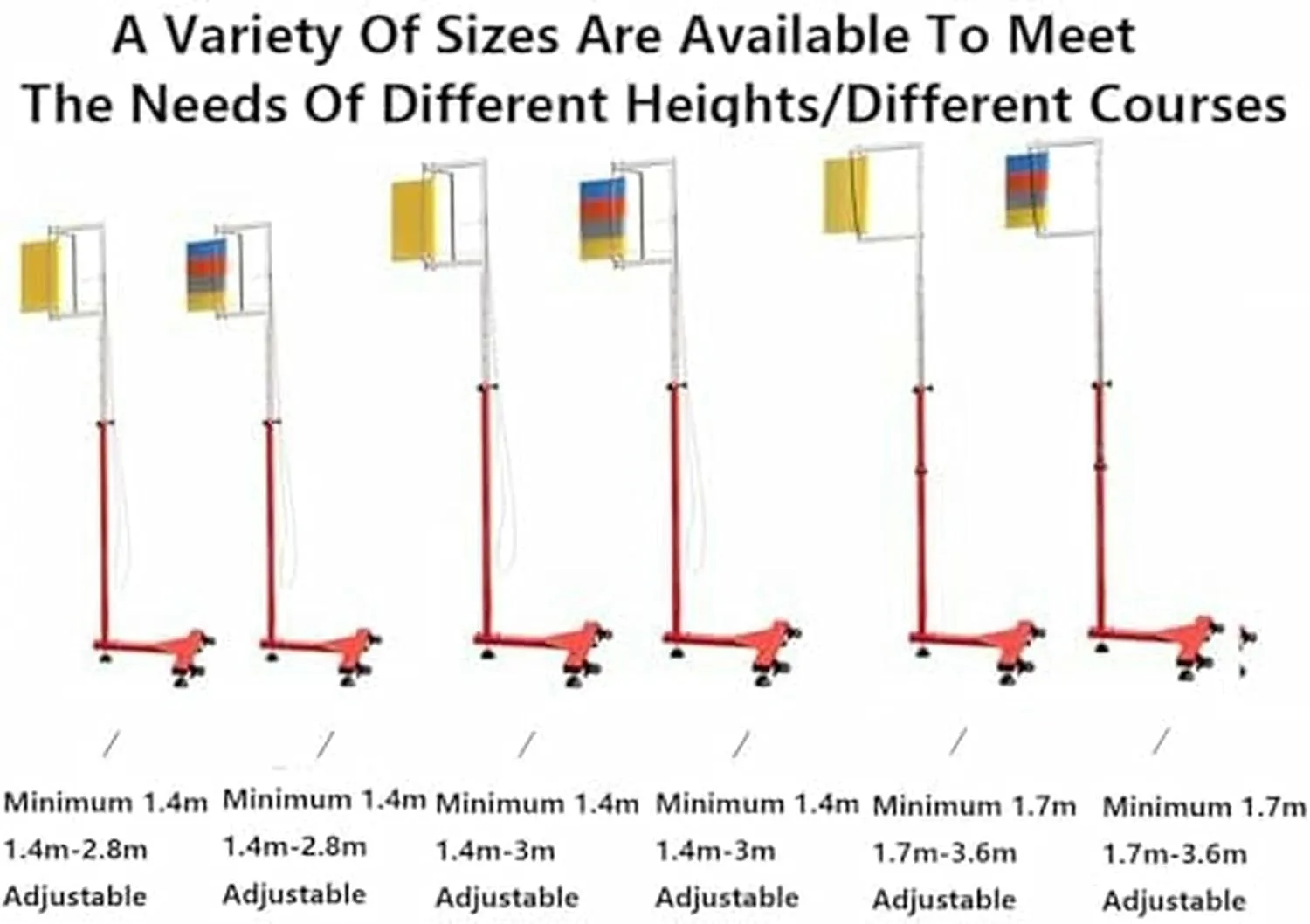 Free-Standing Jump Measurement TesterVertical Jump TesterAdjustable Height Vertical Jump Tester, School Gym Vertical Jump Trainer Training, Metal Jump Measurement Tool with Colorful Vane~/