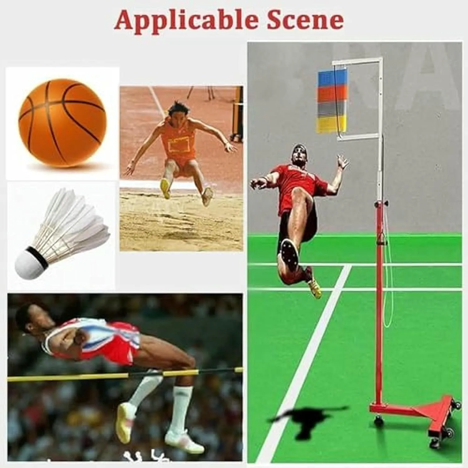 Free-Standing Jump Measurement TesterVertical Jump TesterAdjustable Height Vertical Jump Tester, School Gym Vertical Jump Trainer Training, Metal Jump Measurement Tool with Colorful Vane~/