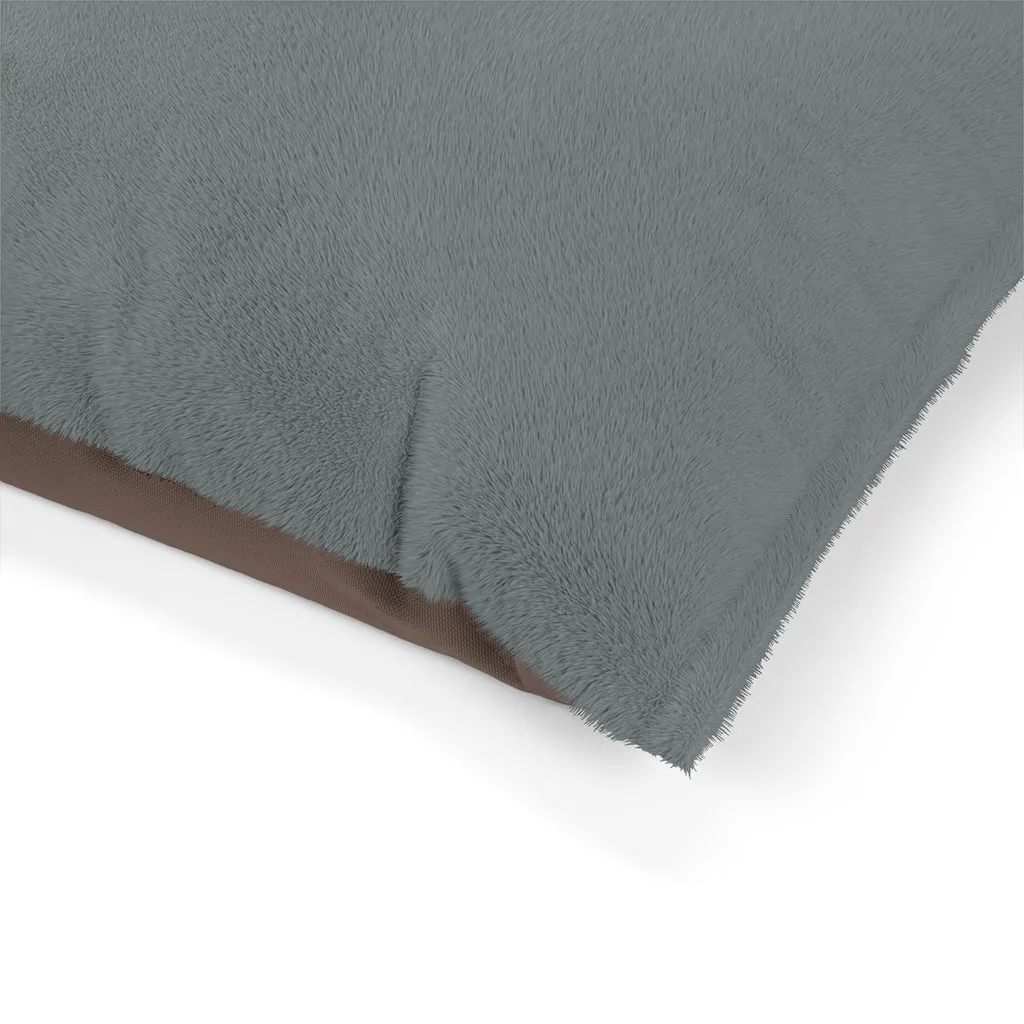 Grey Luxury Pet Bed, Solid Color Machine-Washable Pet Pillow With Zippers-Printed in USA