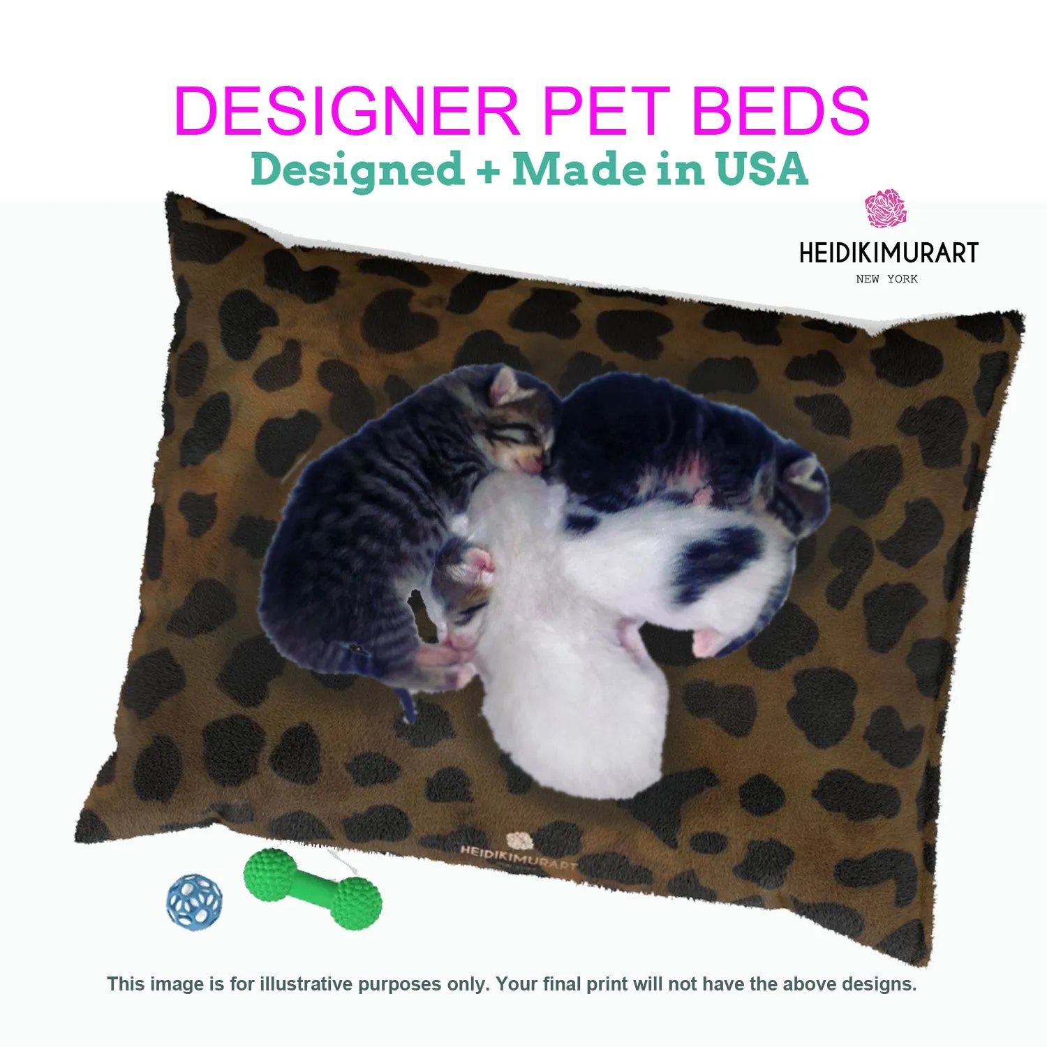 Grey Luxury Pet Bed, Solid Color Machine-Washable Pet Pillow With Zippers-Printed in USA