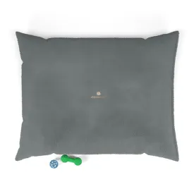 Grey Luxury Pet Bed, Solid Color Machine-Washable Pet Pillow With Zippers-Printed in USA
