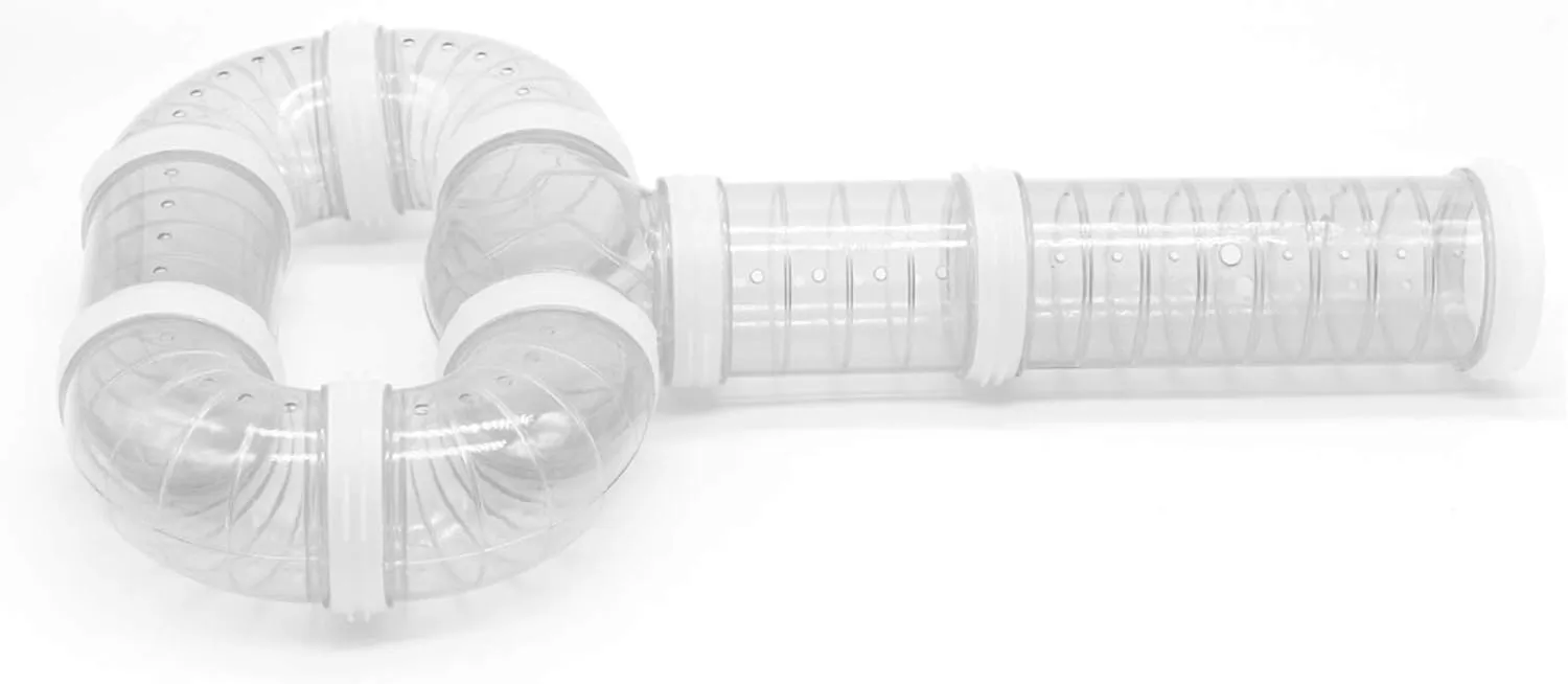 Hamster Tube Set, Transparent Curved Pipe Pet Cage Tunnel DIY Creative Connection Tunnel Excercise Toy for Mouse Hamster Rat and Other Small Animals
