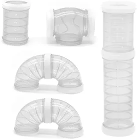 Hamster Tube Set, Transparent Curved Pipe Pet Cage Tunnel DIY Creative Connection Tunnel Excercise Toy for Mouse Hamster Rat and Other Small Animals