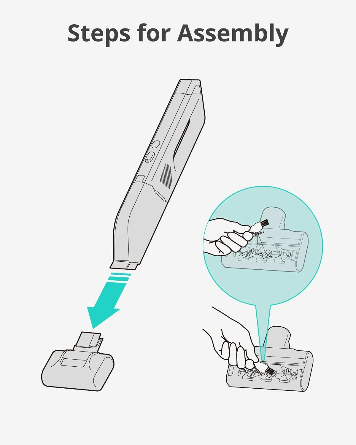 HomeVac Mini Motorized Pet Brush(White)
