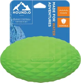 Hound2O Outdoor Dog Toys | Squeaky Football for Dogs, Bright Green | Durable Toy That Floats for Water Adventures | Interactive Ball for Dogs Made from Non-Toxic Materials